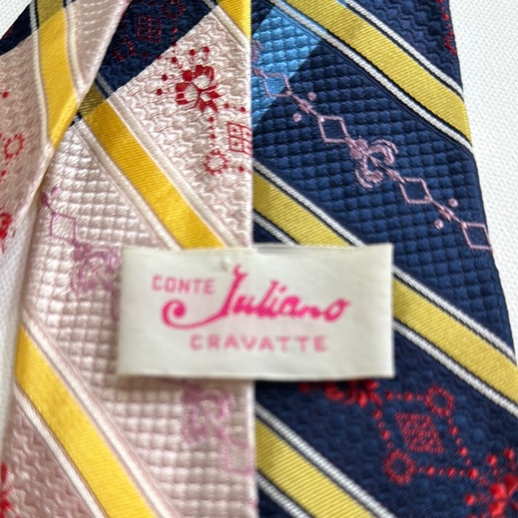 Conte Juliano Cravatte Striped Multicolor Tie - Picture 5 of 7